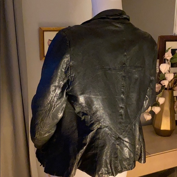 ALLSAINTS Black Leather Jacket. Small - Picture 8 of 15